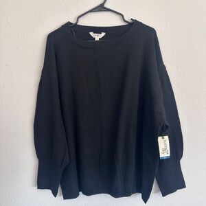 Terra & Sky Black Crew Neck Sweater